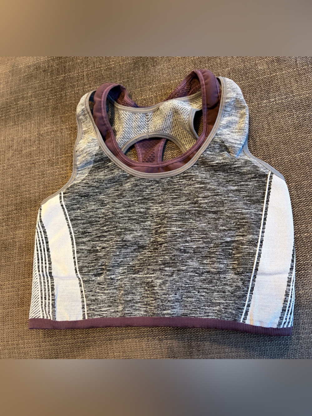 Athleta Grey and Purple Sports Bra
